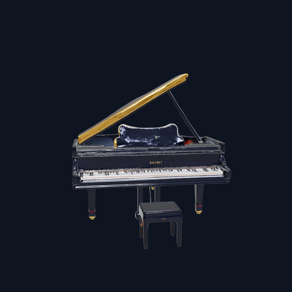 Elegant Grand Piano D Model Pack for Interactive Scenes